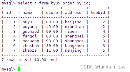 MySQL 高级语句（一）