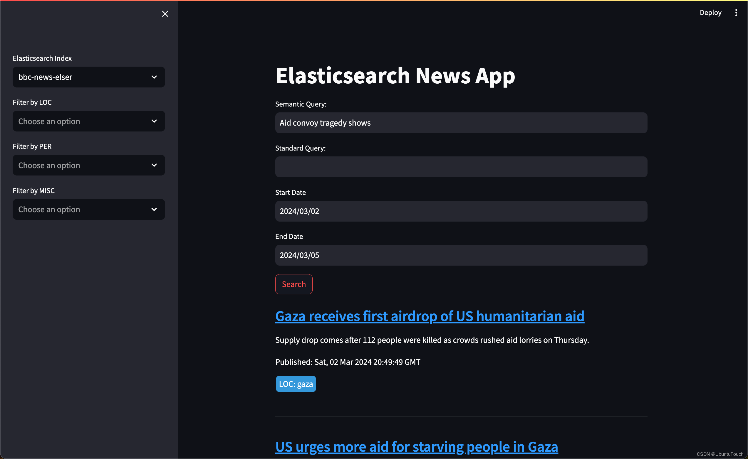 Elasticsearch：使用 Streamlit、语义搜索和命名实体提取开发 Elastic Search 应用程序