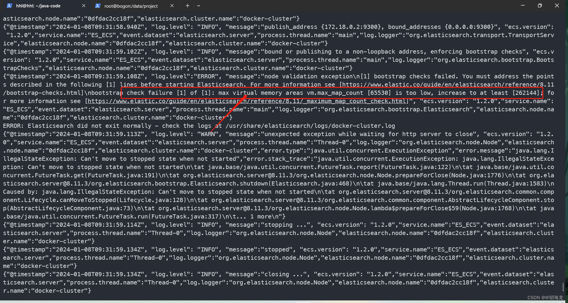 启动<span style='color:red;'>ElasticSearch</span><span style='color:red;'>报</span><span style='color:red;'>错</span>：ERROR: <span style='color:red;'>Elasticsearch</span> exited unexpectedly, with exit code 78