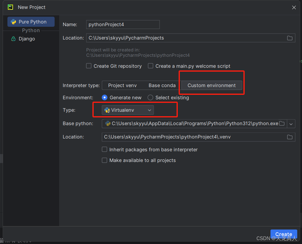 PyCharm<span style='color:red;'>创建</span><span style='color:red;'>一个</span><span style='color:red;'>简单</span><span style='color:red;'>的</span>Django项目