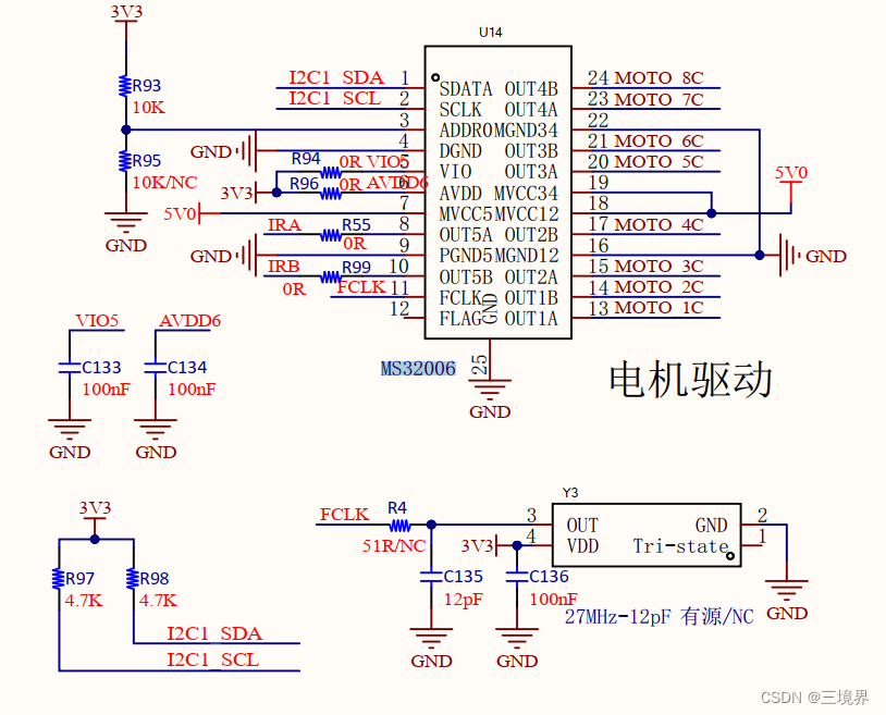 linux -- I2C设备驱动 -- MS32006（低压5V多通道电机驱动器）