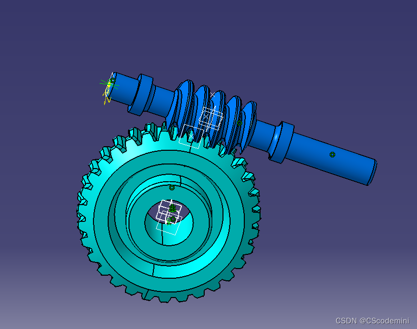 catia涡轮蜗杆建模和装配和仿真