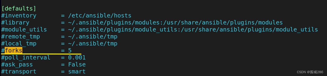  ansible.cfg forks参数