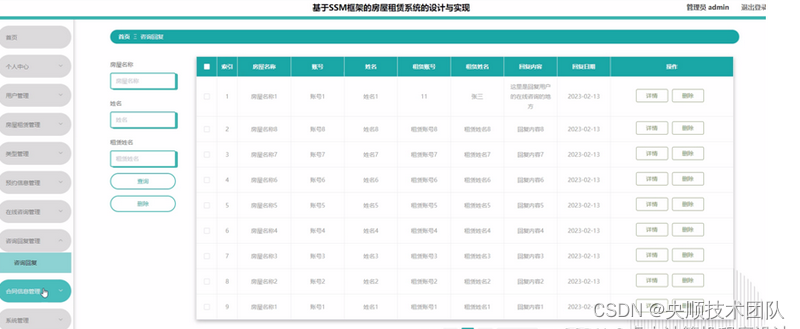 【附源码】基于SSM框架的房屋租赁系统的设计与实现