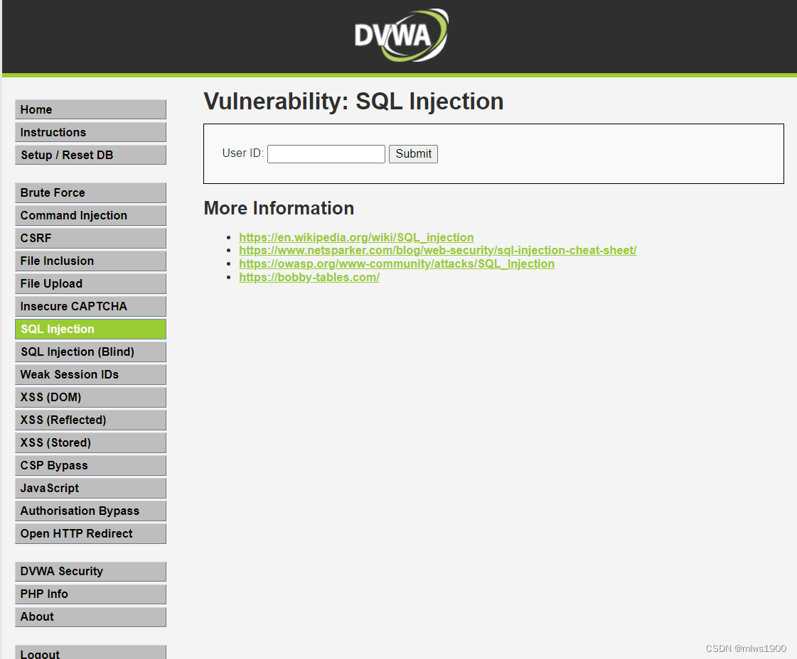 DVWA靶场-SQL InjectionSQL注入