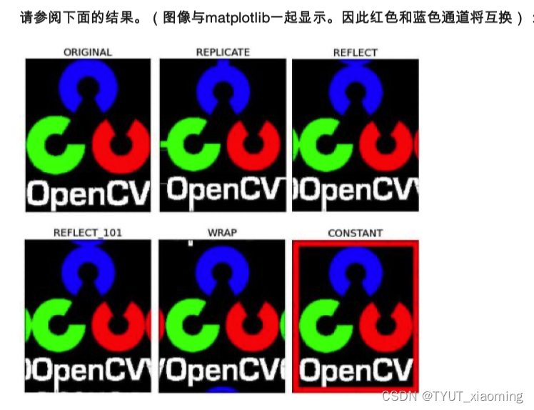 opencv 图像边框