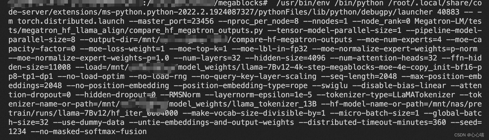[论文笔记] Megtron_LM 0、报错：vscode调试无法传进去参数 launch.json文件获取args参数