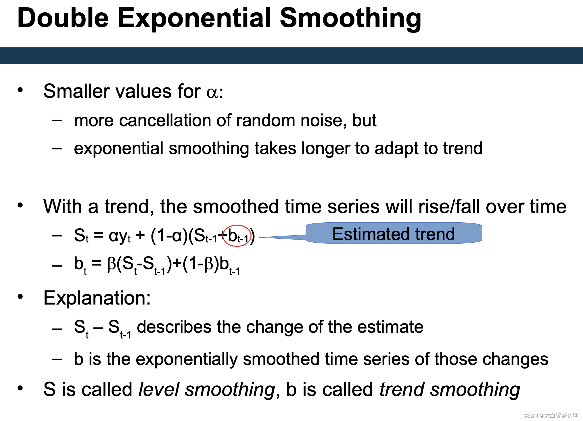 Double Exponential Smoothing