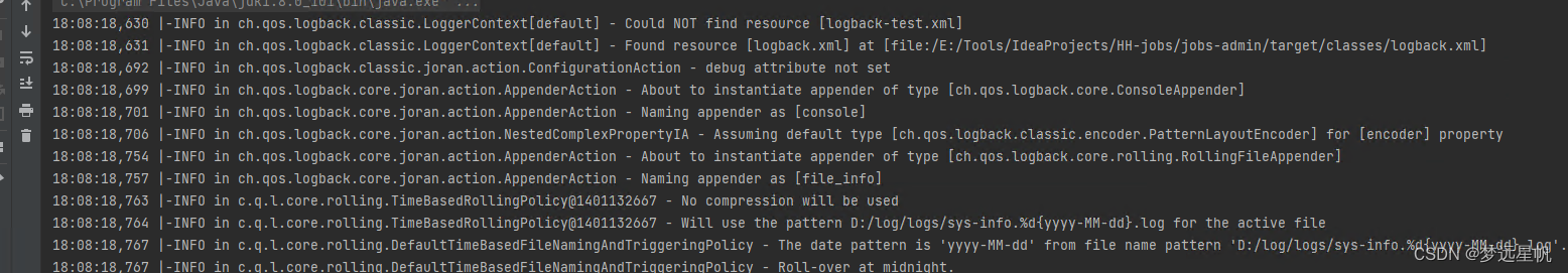 Could NOT find resource [logback-test.xml]