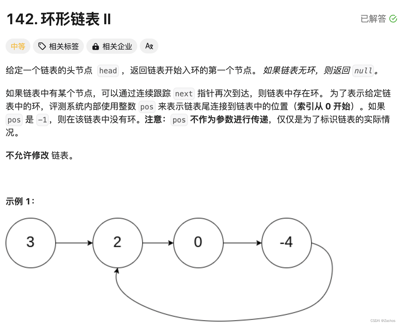 LeetCode142题：环形链表II（python3）