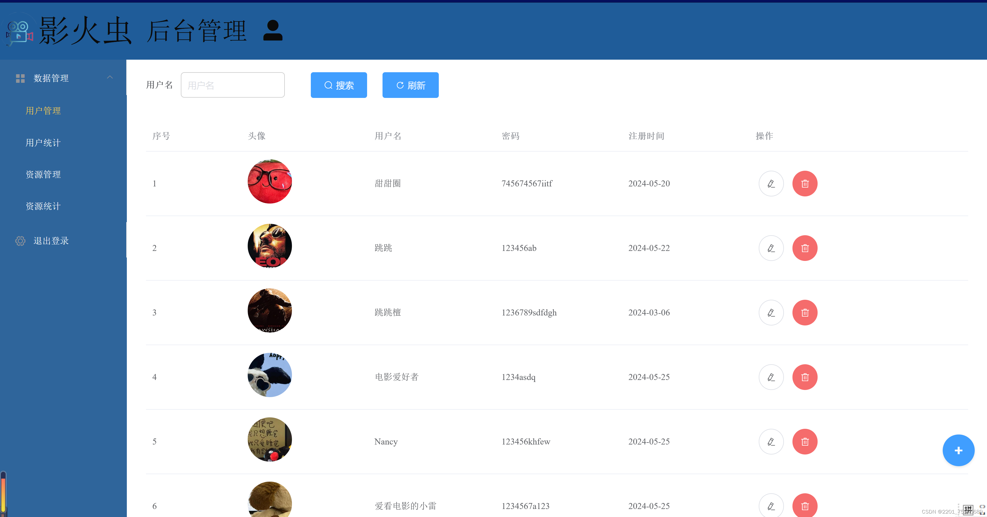 主要web页面效果展示