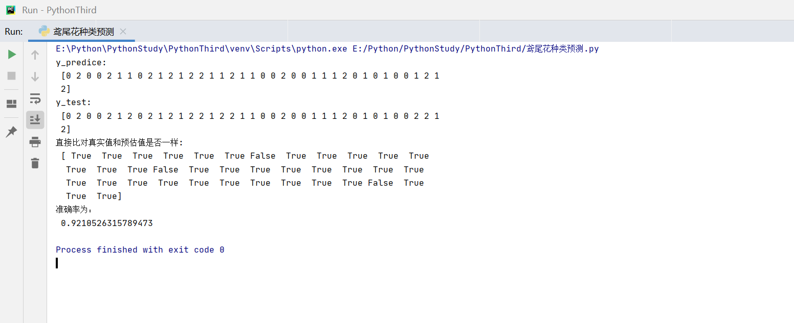 对鸢尾花进行分类预测-----pycharm