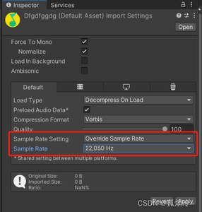 Unity性能优化篇(十二) 音频优化之导入音频后的属性设置_unity 音频压缩