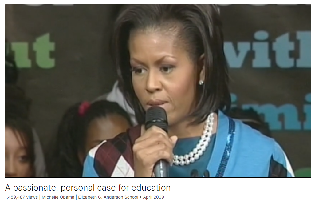 跟TED演讲学英文：A passionate, personal case for education by Michelle Obama