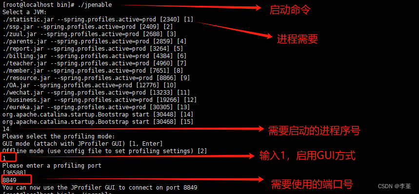 linux系统部署jprofiler