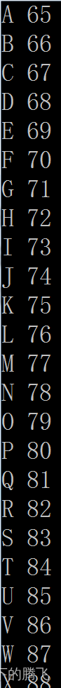 使用链表和数组输出A~Z的ASCII码