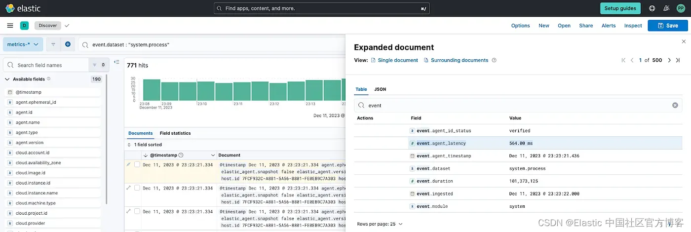 Observability：捕获 Elastic Agent 和 Elasticsearch 之间的延迟