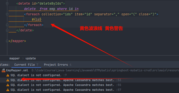 SQL dialect is not configured. Apache Cassandra matches best.没有配置SQL方言 如何处理