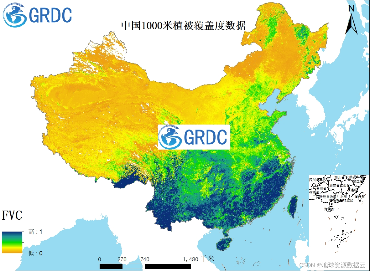 全国1000米分辨率逐年植被覆盖度(fvc)数据集