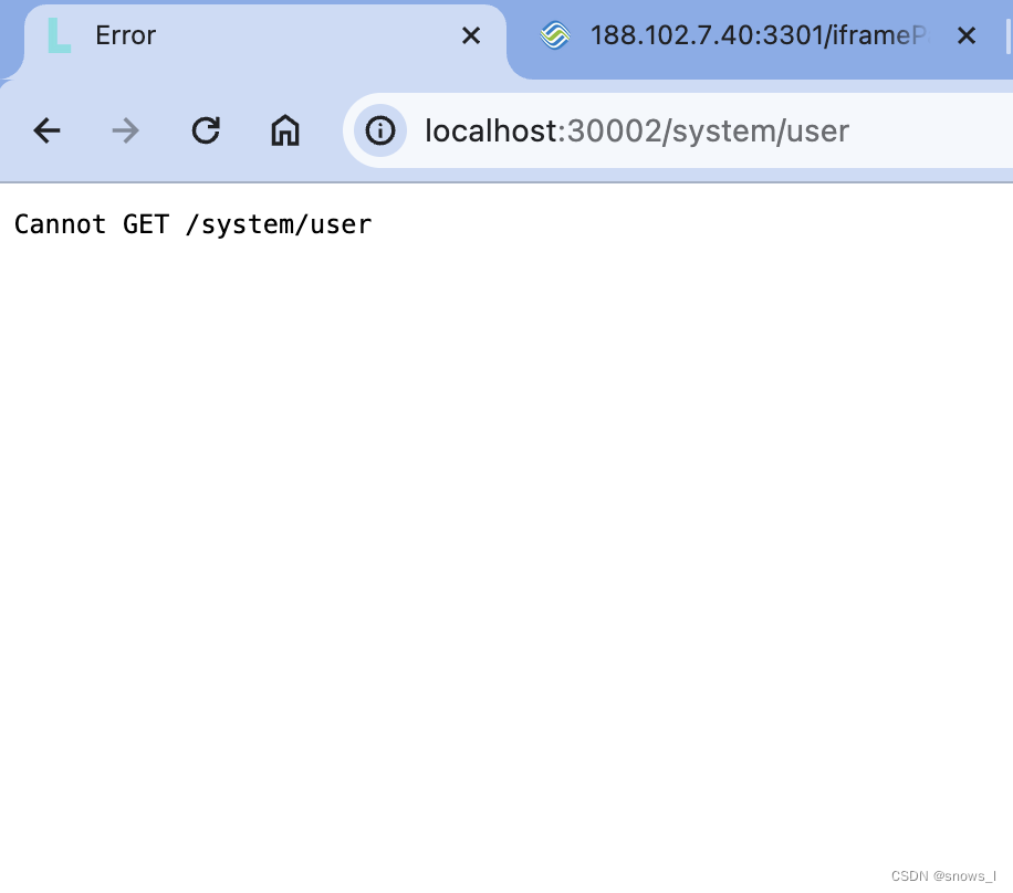 vue 本地页面刷新Cannot GET /system/user