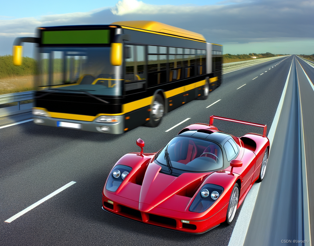 Ferrari vs bus