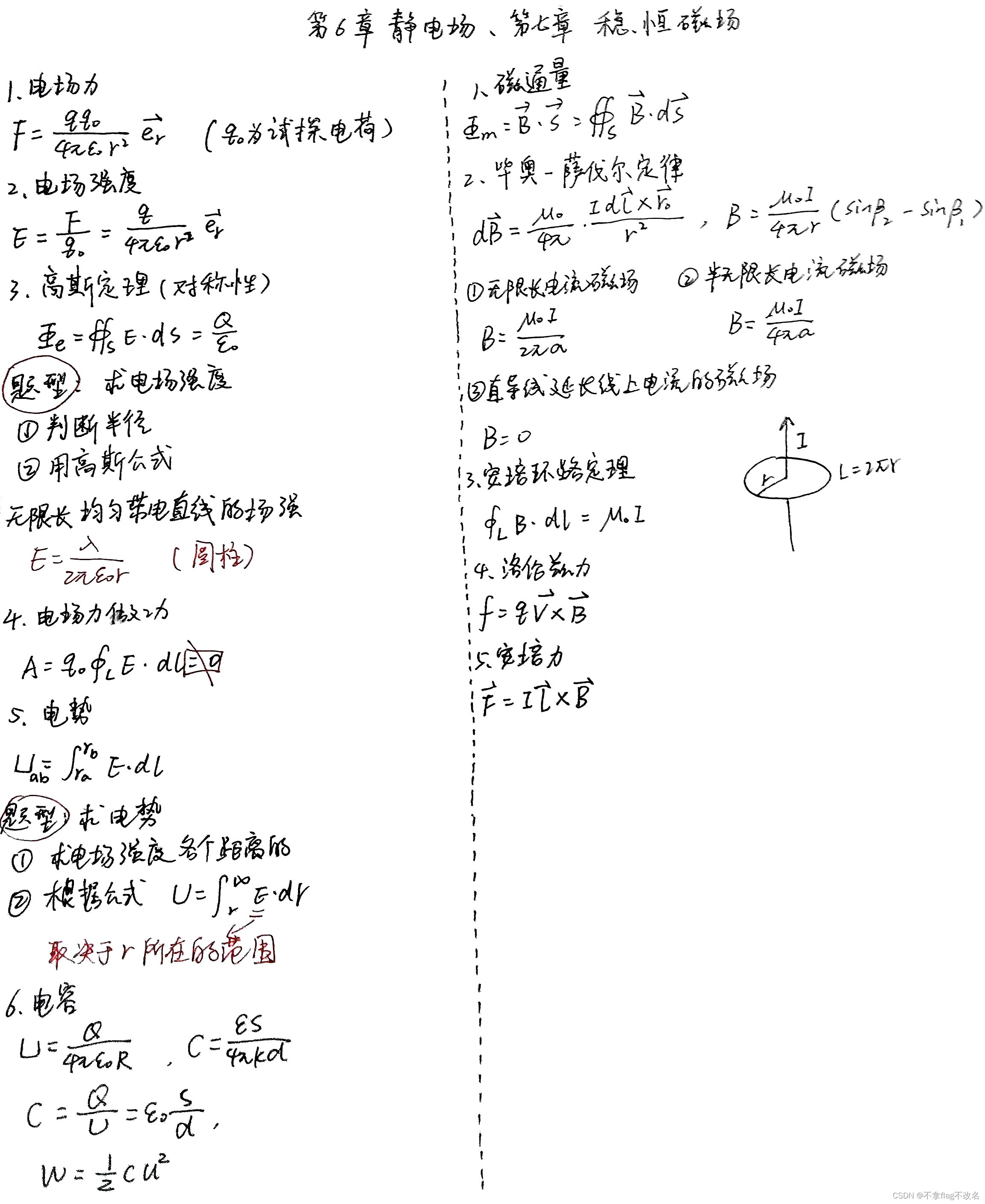 【大学物理】期末复习笔记总结