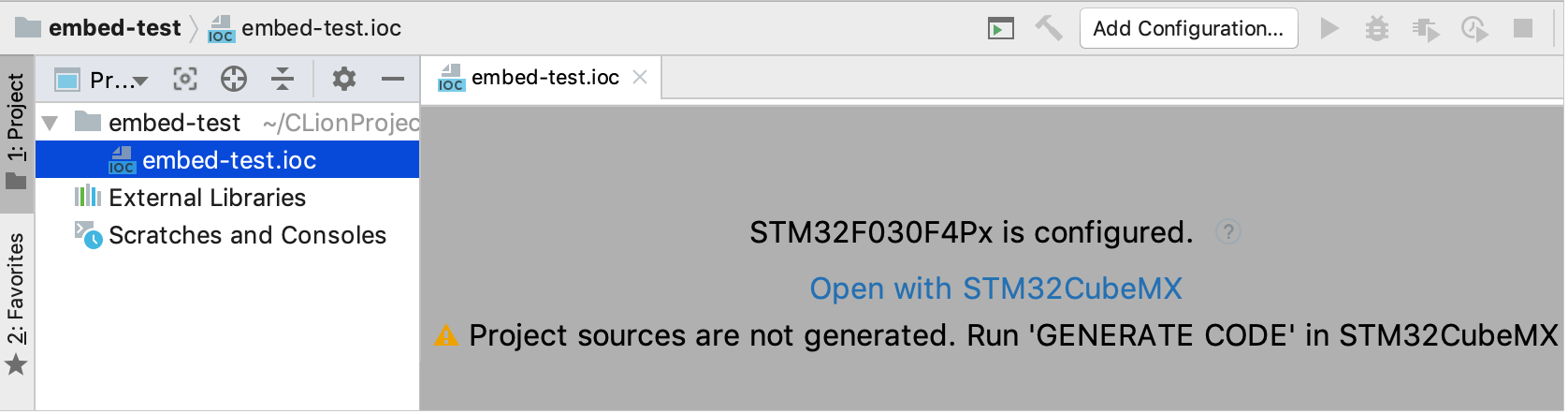 Clion <span style='color:red;'>STM</span><span style='color:red;'>32</span>CubeMX <span style='color:red;'>项目</span>