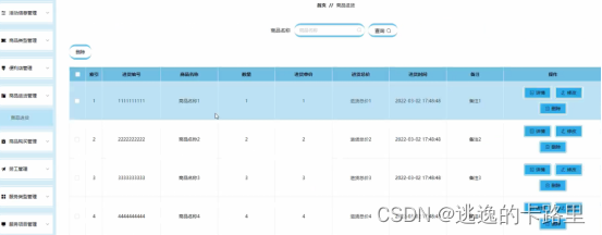 图5-14商品进货管理界面图