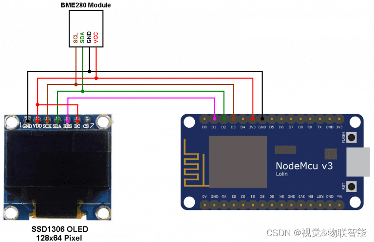 【<span style='color:red;'>嵌入</span><span style='color:red;'>式</span><span style='color:red;'>DIY</span><span style='color:red;'>实例</span>】-OLED<span style='color:red;'>显示</span><span style='color:red;'>BME</span><span style='color:red;'>280</span><span style='color:red;'>传感器</span><span style='color:red;'>数据</span>