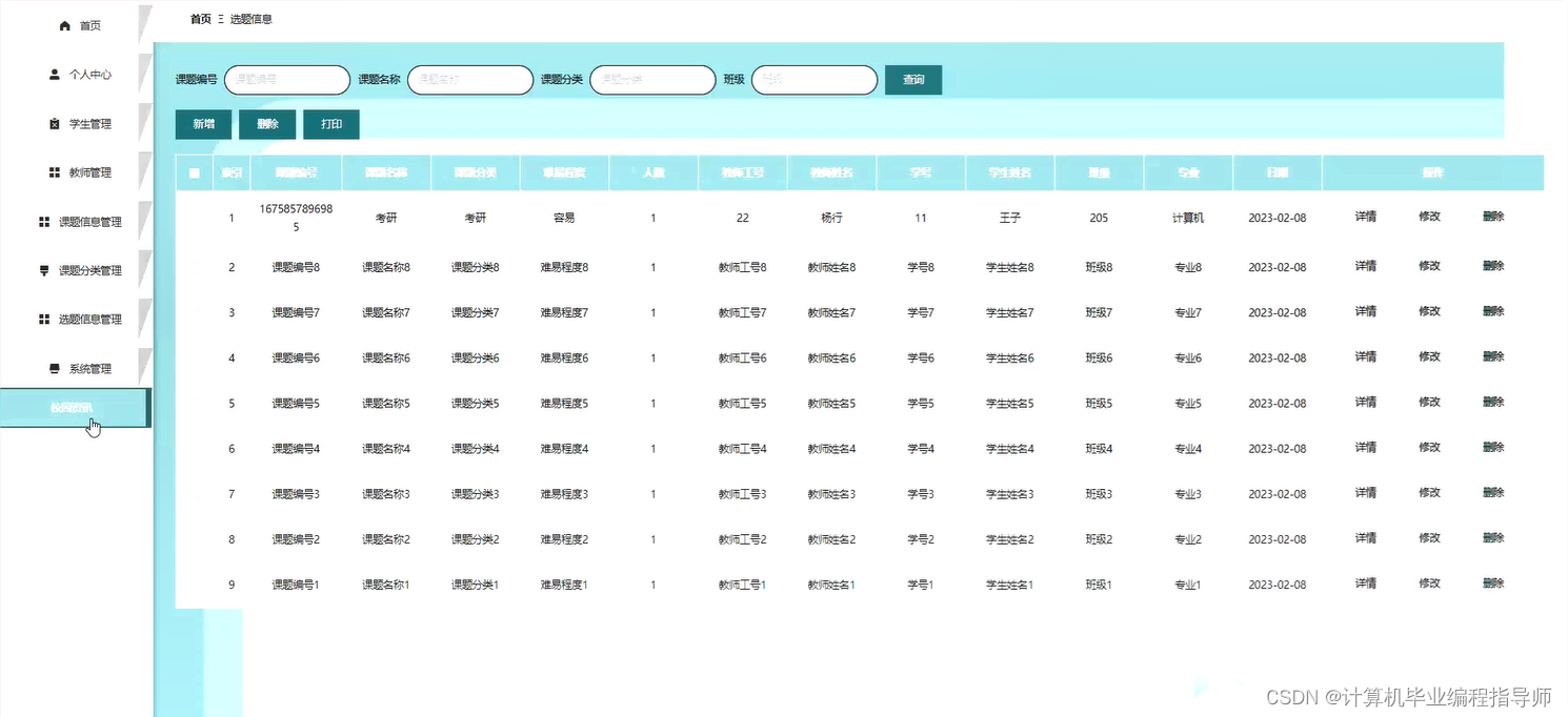 选题信息