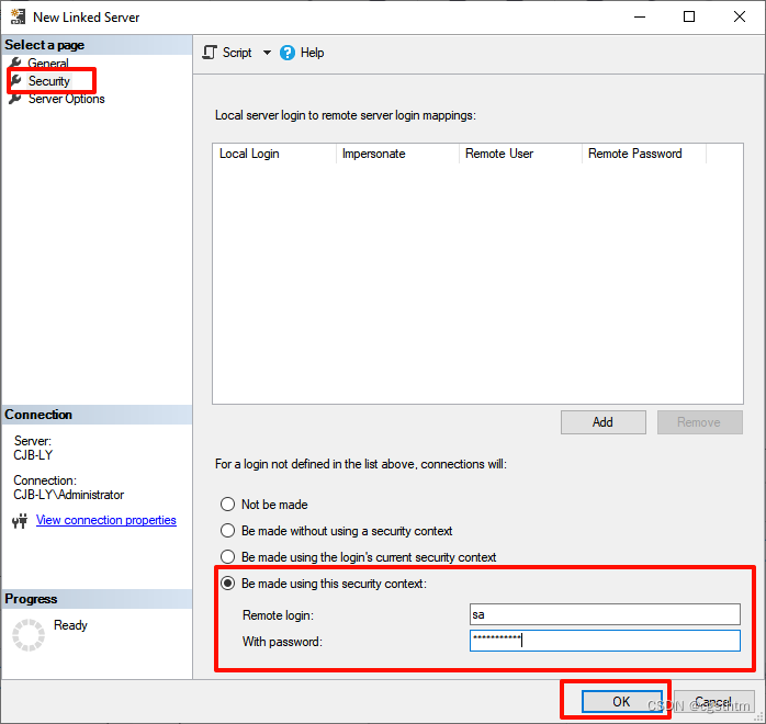 sqlserver使用链接服务器将本地服务器数据库表数据更新到远程数据库中