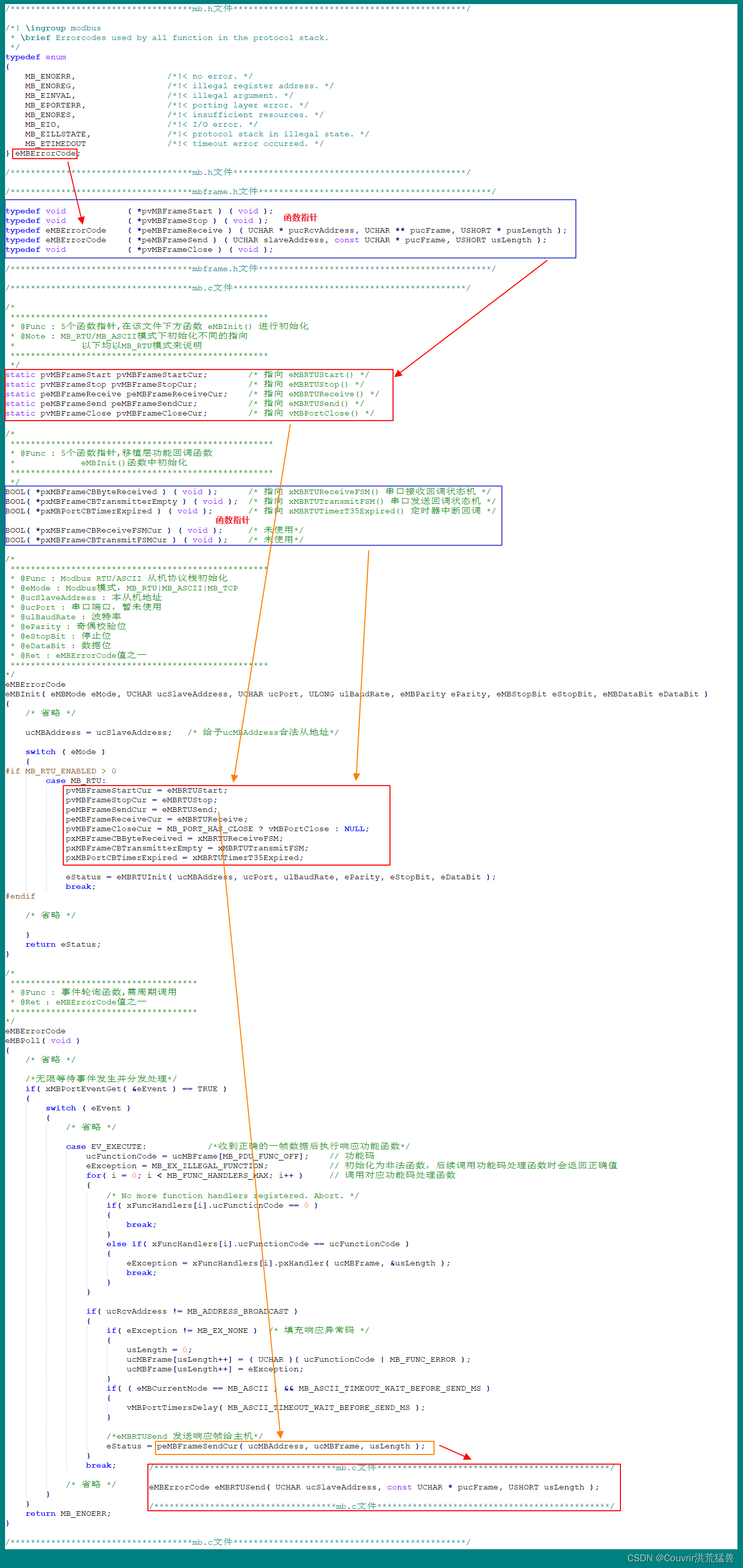 FreeModbus--学习函数指针