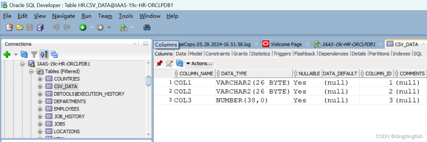 SQL Developer 导入CSV数据