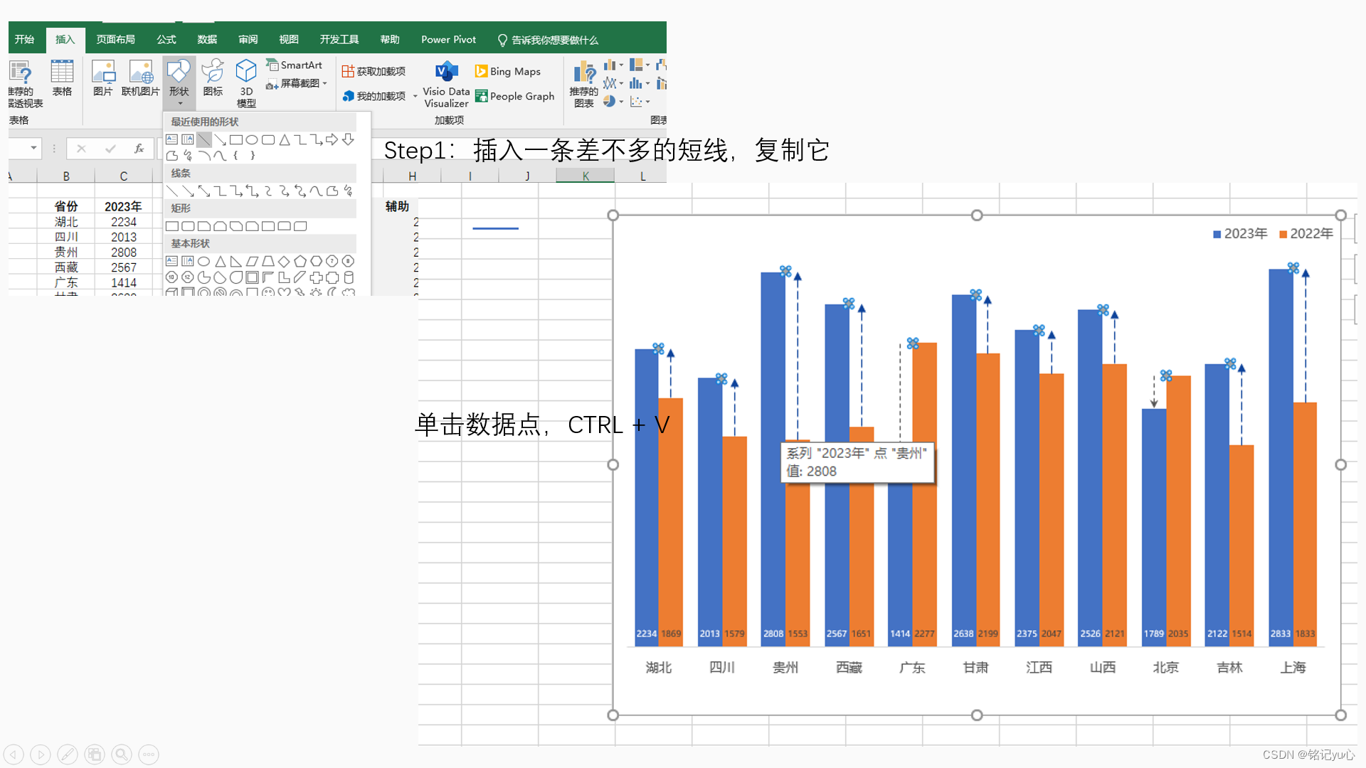 excel数据可视化—柱状图 误差线