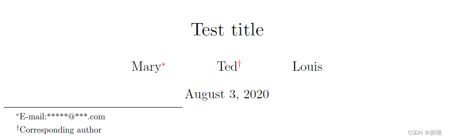 【<span style='color:red;'>Latex</span>笔记】<span style='color:red;'>标题</span>页