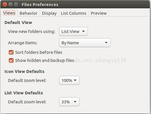 Ubuntu Desktop - Files Preferences
