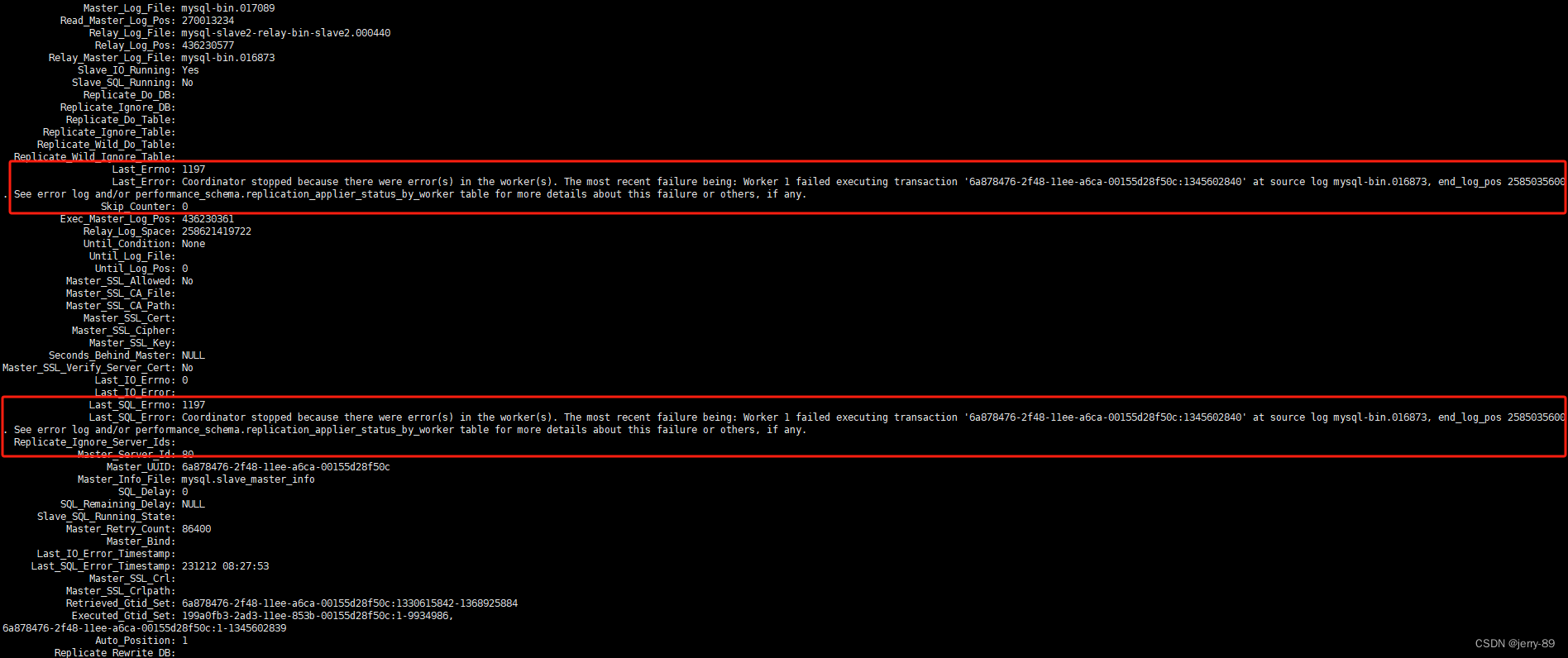 mysql 1197_mysql主从不同步报错Last_Errno 1197