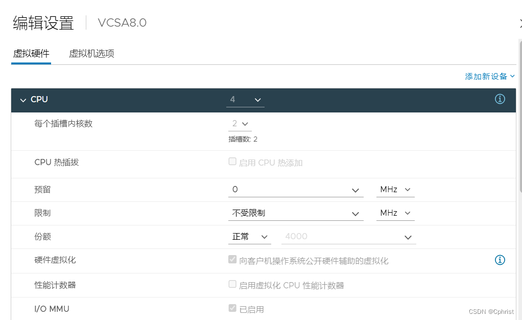 在ESXi中部署时出现the host does not support intel vt-x