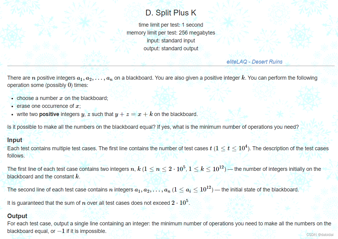 Pinely Round 3 (Div. 1 + Div. 2) D. Split Plus K 蒟蒻补题_spilt Plus K-CSDN博客