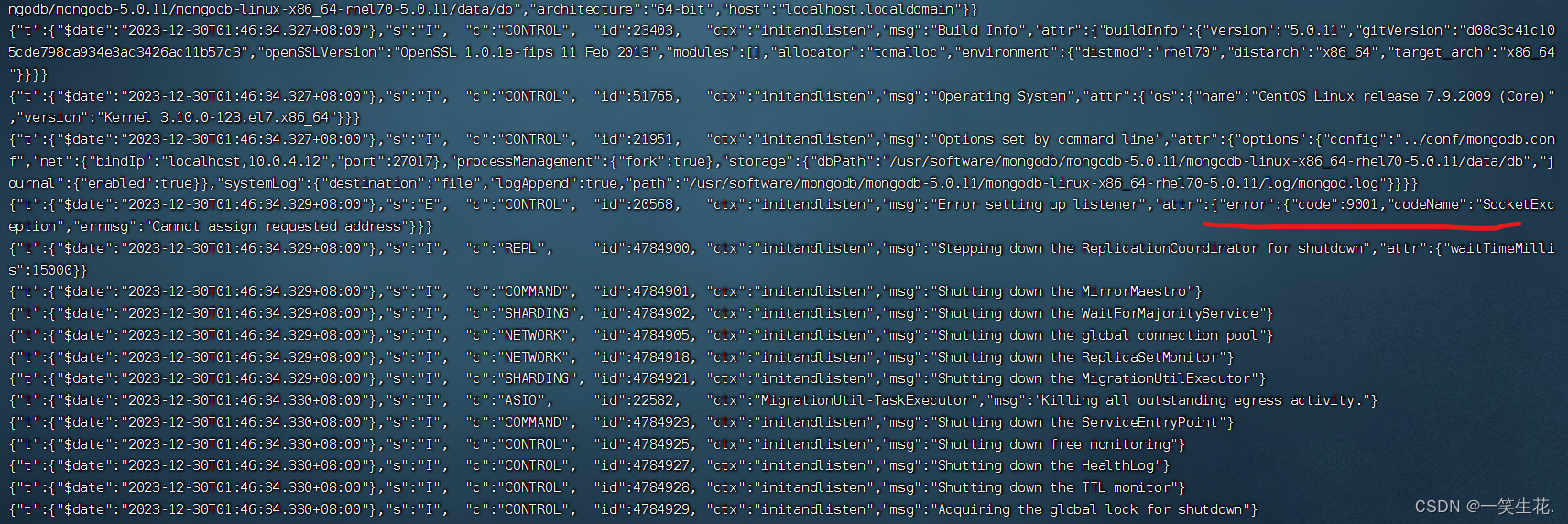centos7 安装mongodb报错about to fork child process, waiting until server is