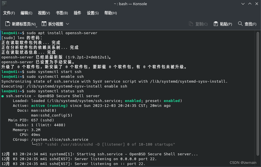 Debian12配置ssh服务器