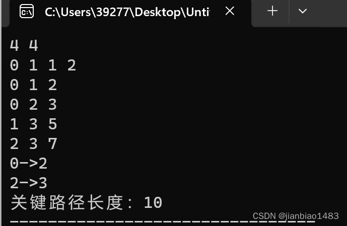 【数据结构/c++】求解有向无环图DAG的关键路径