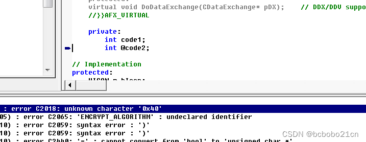 VC++ 错误 Compiler Error C2018 unknown character ‘hexnumber‘