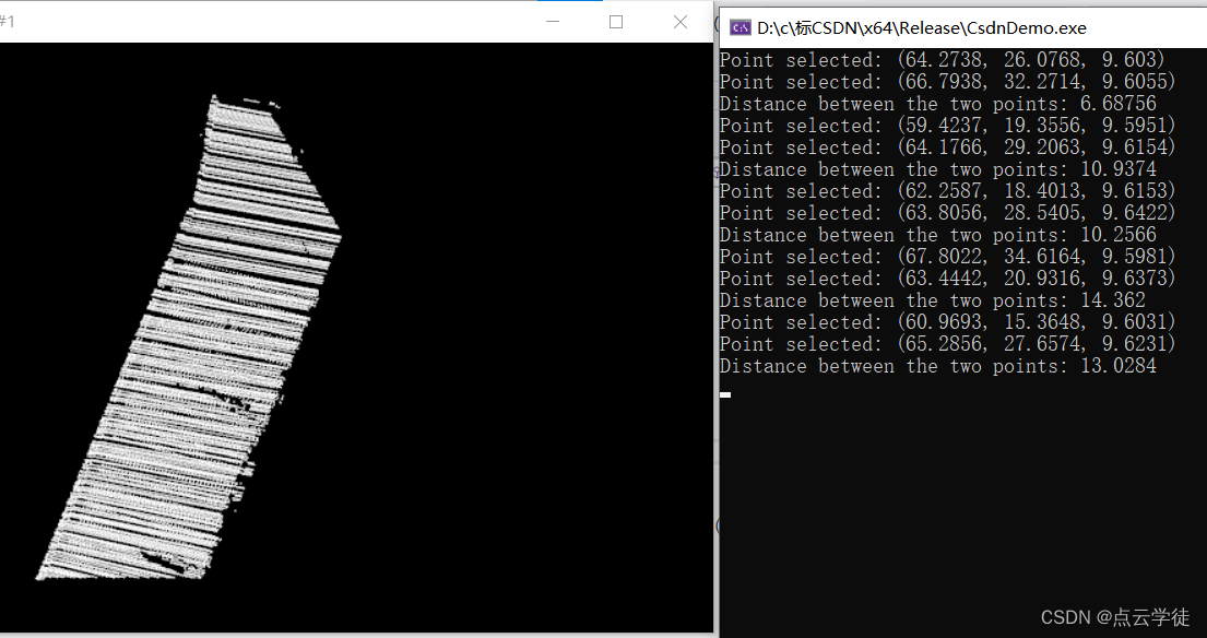 PCL点云处理之可视化选点计算间距 （二百二十四）