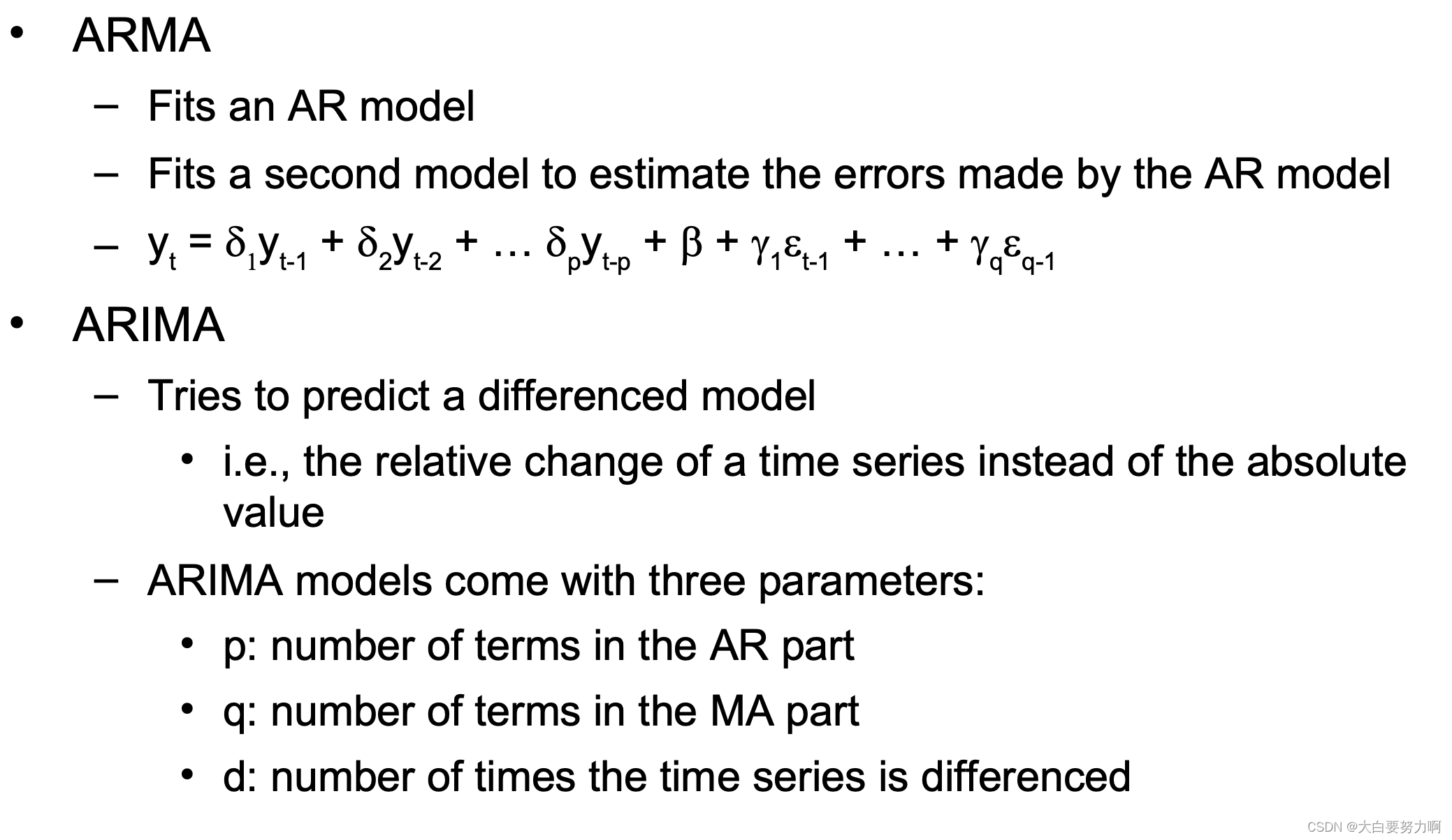 Extension of AR models