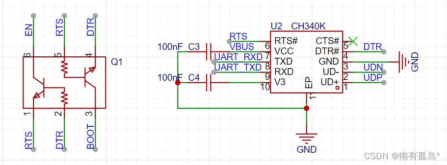 USB_CH340一键下载电路