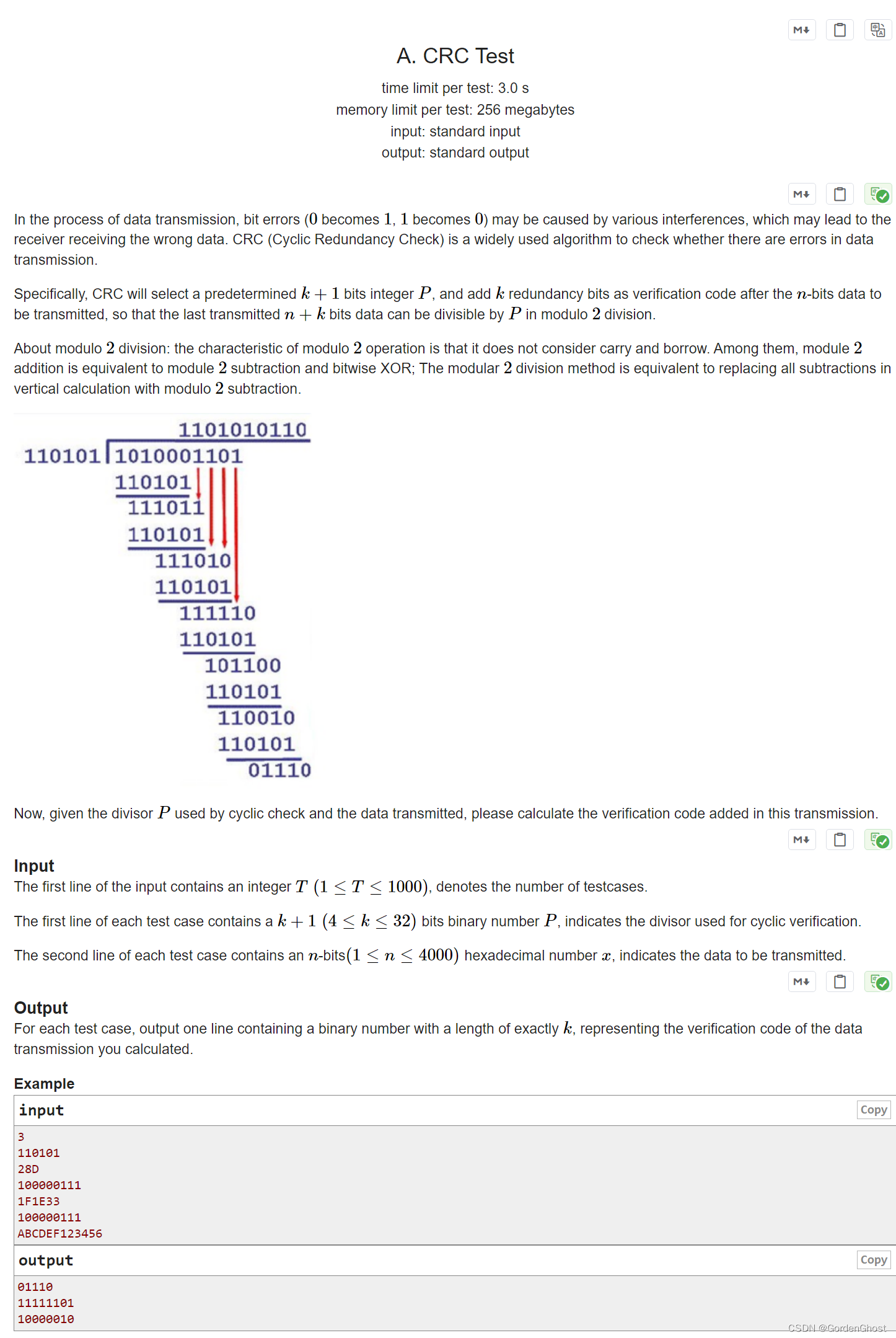CRC Test（2021 Hubei Provincial Collegiate Programming Contest）-CSDN博客