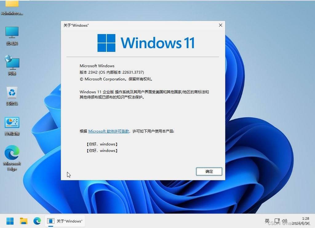 windows11 x64 23H2 企业纯净版2024.6.16