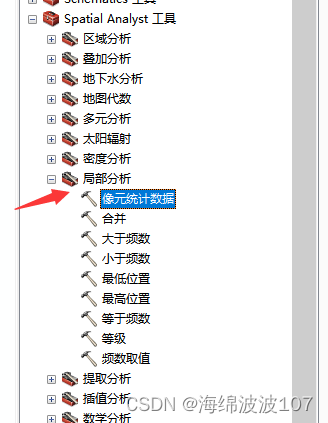 Arcgis像元统计数据