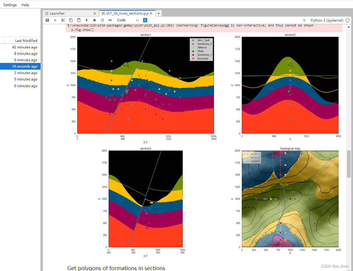 Windows Anaconda 运行 gempy examples。示例::